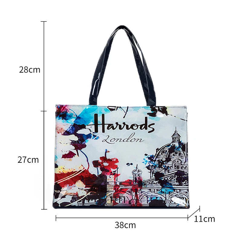 2024 Simple Fashion Style Jelly Handbag for Women Eco Friendly Flower Tote Shopping Bag Reusable Waterproof PVC Shoulder Shopper Bags