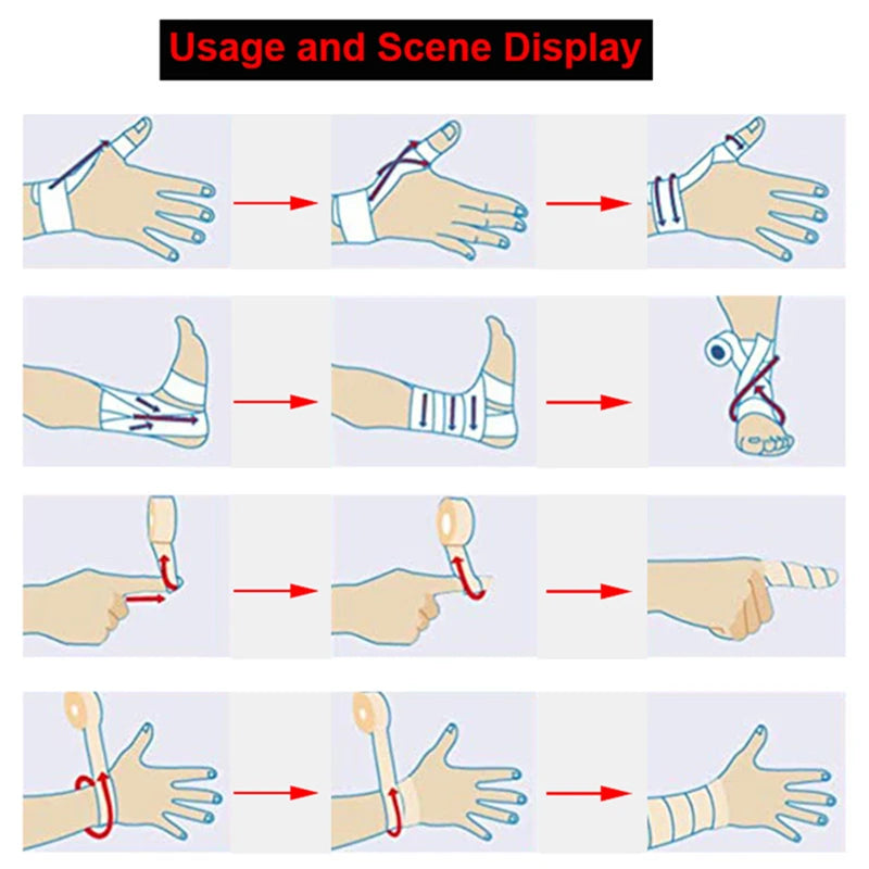 1 Roll 2.5/5/10cm Sport Bandage Self-adhesive Breathable Elastic Bandages for Sports Fixing Finger Wrist Leg Non-woven Bandage