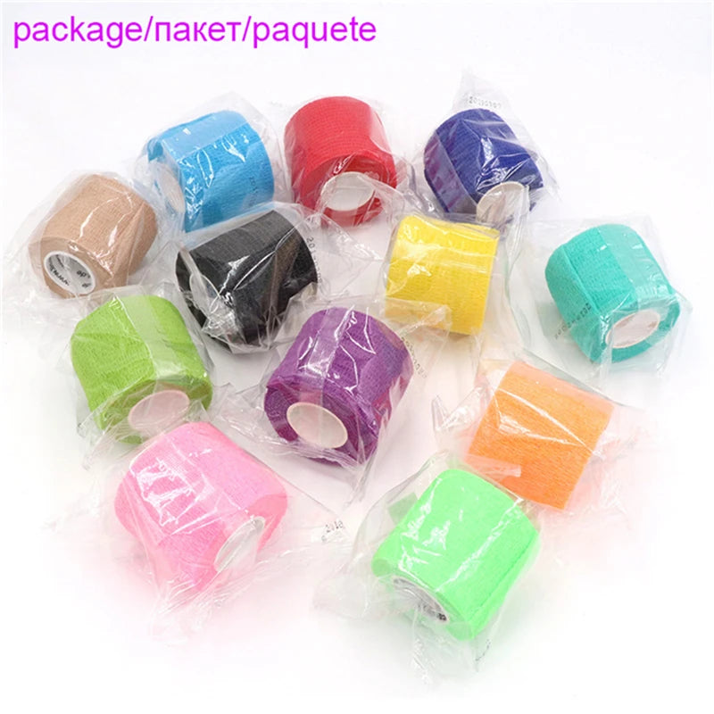 1 Roll 2.5/5/10cm Sport Bandage Self-adhesive Breathable Elastic Bandages for Sports Fixing Finger Wrist Leg Non-woven Bandage