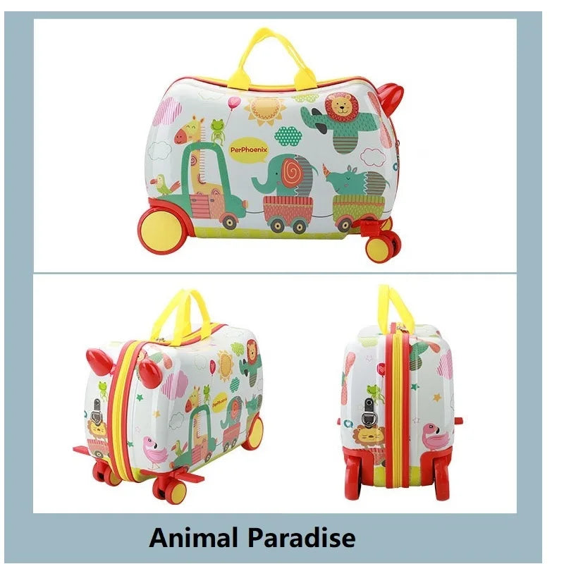 2024 Suitcase for child kid's Luggage suitcase Universal wheel children's riding box 17 inch check-in Kid's Mini Trank/suitcase
