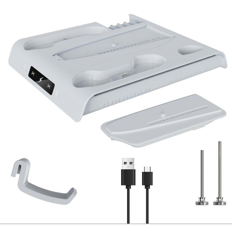 PS5Slim/PRO Host Universal Special Heat Dissipation Base P5 Handle Double-seat Charger with Headset Hanger YZC-501