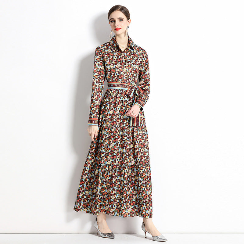 Brand New 2025 Slim-fit Positioning Printing Dress Women