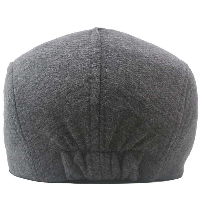 Adjustable Newsboy Cap Men's Woolen Beret Trendy British Style Duckbill Cap Forward