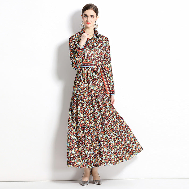 Brand New 2025 Slim-fit Positioning Printing Dress Women