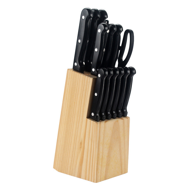 kitchen knife solid wood seat 15-piece knife set suit household kitchen full set knife handle with full multifunctional