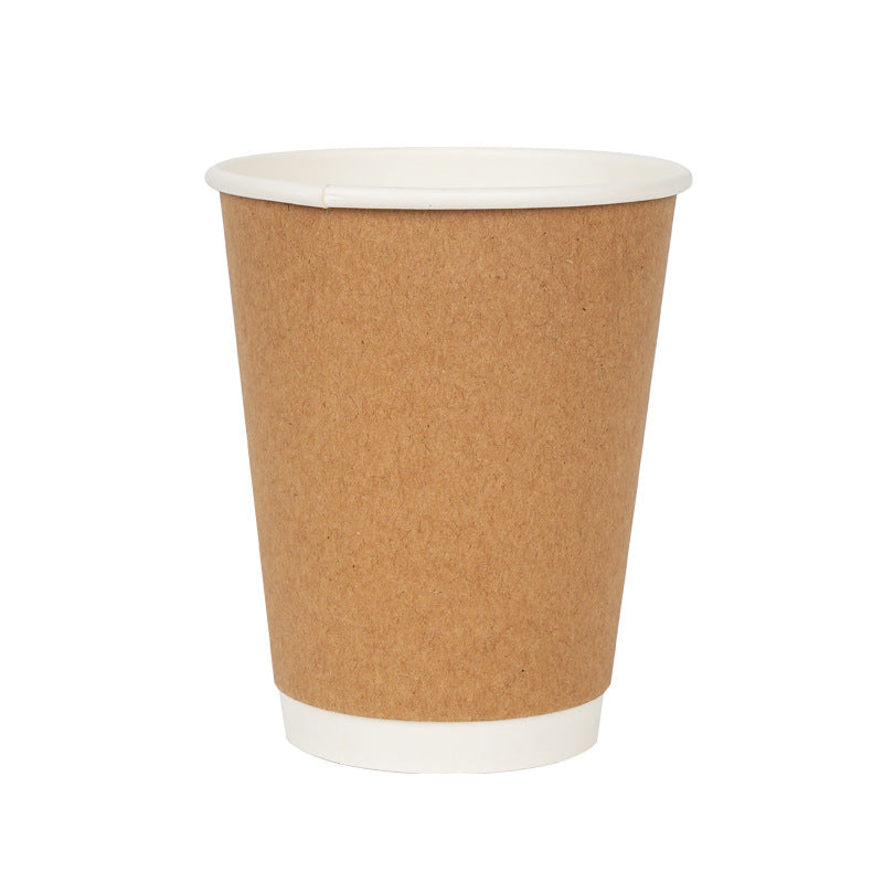 12oz disposable paper cup corrugated double hollow cup 400ml milk tea hot drink coffee cup water Cup Coke cup