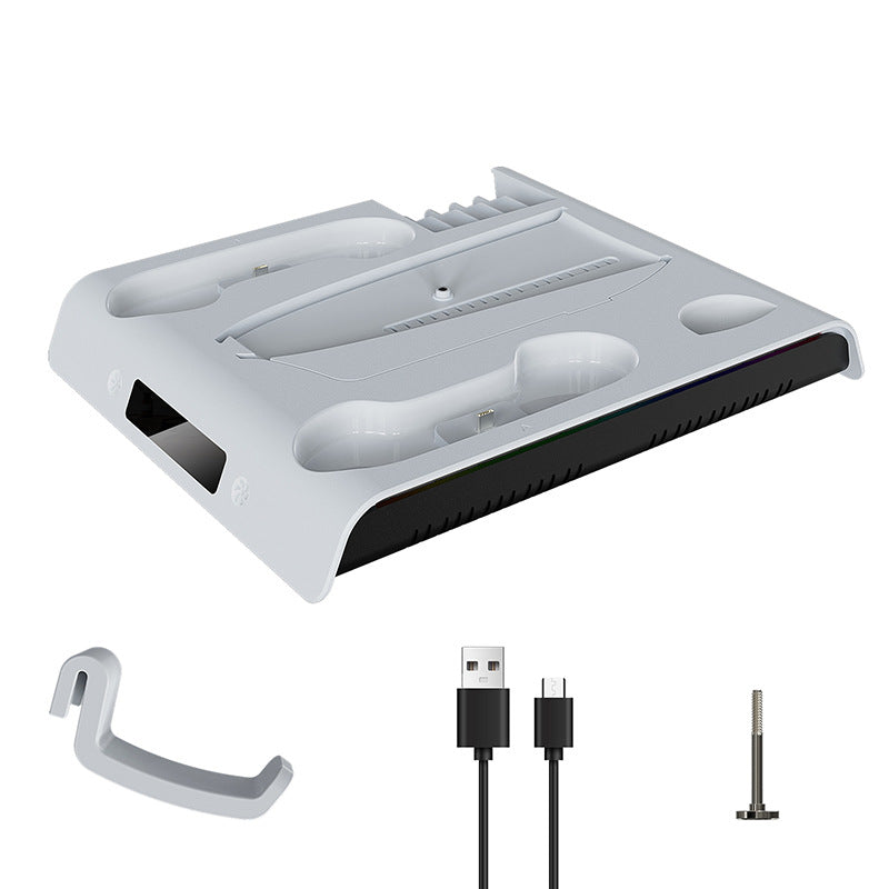 PS5Slim/PRO Host Universal Special Heat Dissipation Base P5 Handle Double-seat Charger with Headset Hanger YZC-501