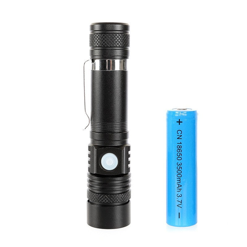 Cross-border hot aluminum alloy A100 flashlight T6 lamp beads telescopic zoom Amazony mini flashlight