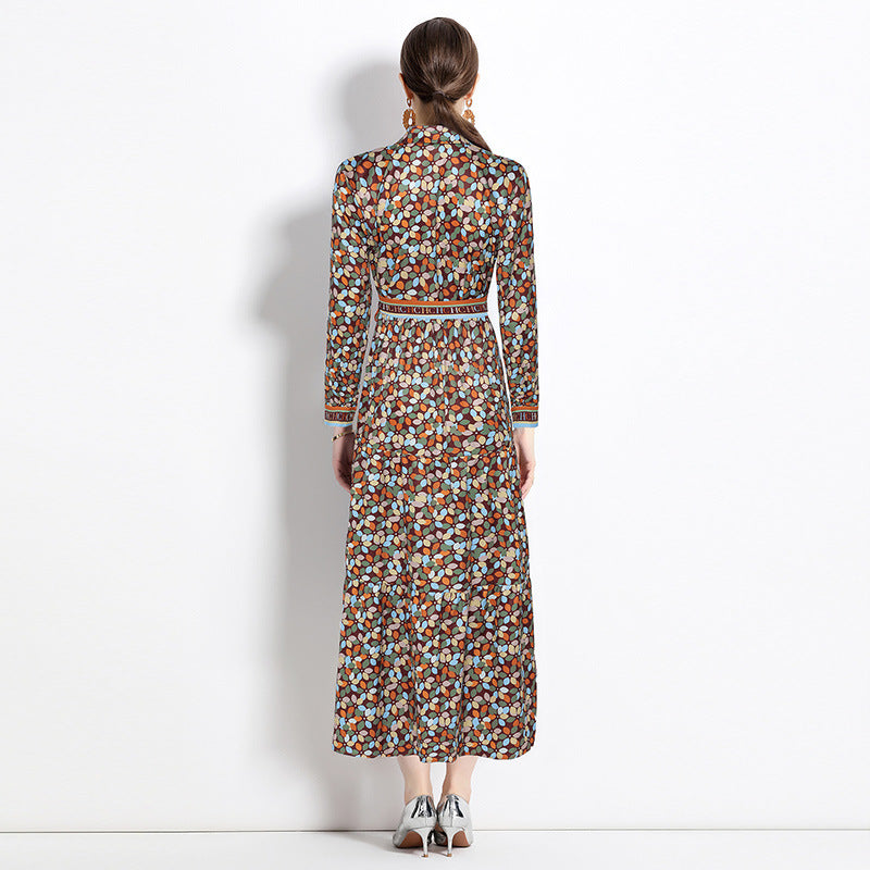 Brand New 2025 Slim-fit Positioning Printing Dress Women