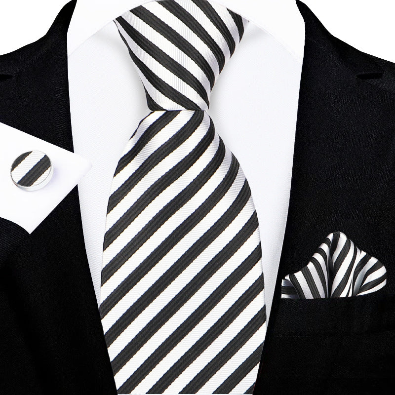 Men's tie set, high-end gift box, hand-tied tie, jacquard embroidery tie wholesale logo design