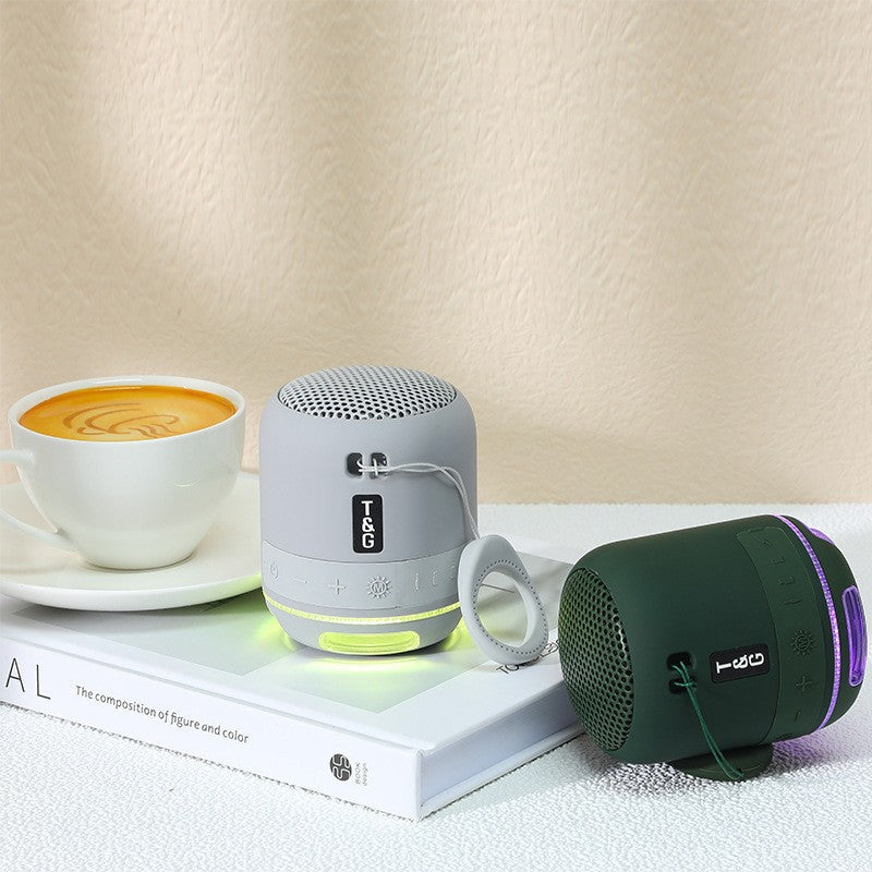Portable Outdoor Mini Subwoofer with LED Light - Wireless Bluetooth Speaker for Enhanced Sound Experience