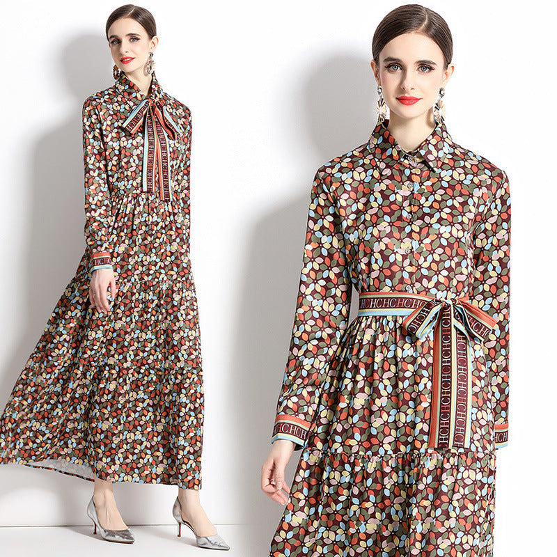 Brand New 2025 Slim-fit Positioning Printing Dress Women