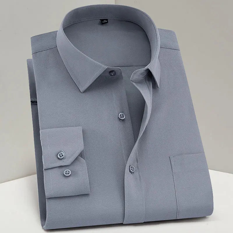 Plus Size 9XL 8XL Men's Business Casual Long Sleeved Shirt Classic Striped Male Social Dress Party Tuxedo Shirts Yellow Purple