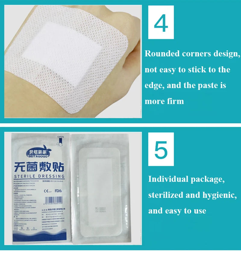 40Pcs Medical Wound Dressing Adhesive Trauma Postoperative Wound Hemostasis Patch Caesarean Section Large Size Band Aid Sticker