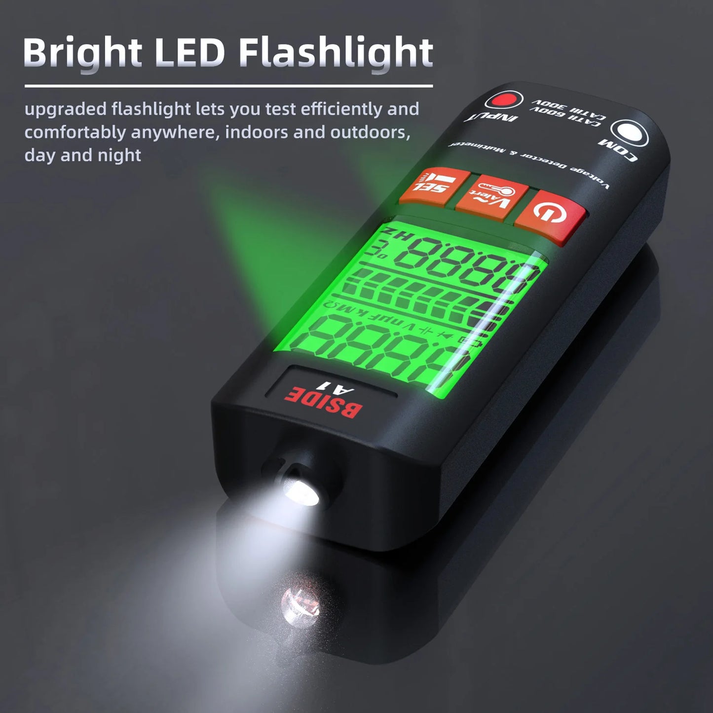 BSIDE A1X A1 Digital Multimeter Electric Test Pen With Flashlight Live Wire Recognition Meter Voltage Resistance Diode NCV Test