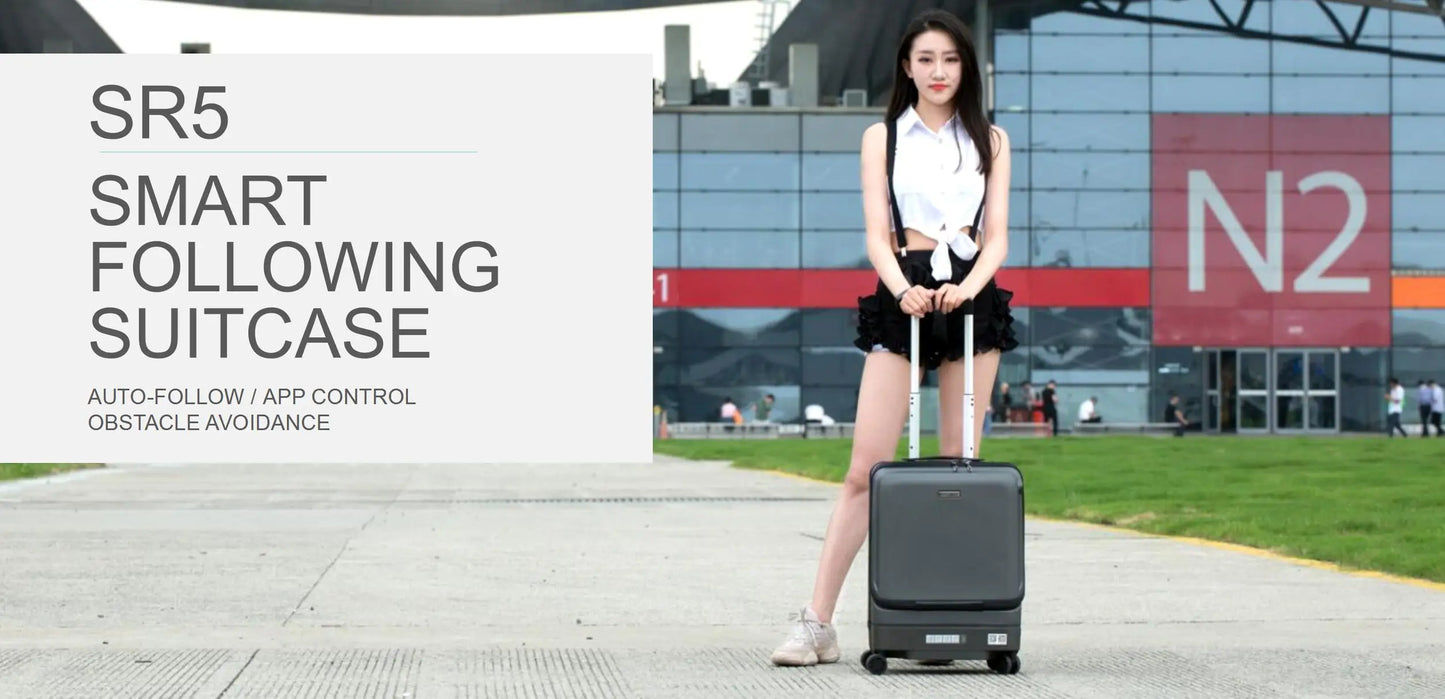Airwheel Smart Following Suitcase SR5 20 Inch Smart Auto Follow Luggage Aluminum Carry On Smart Suitcase Travel Bags Trolley