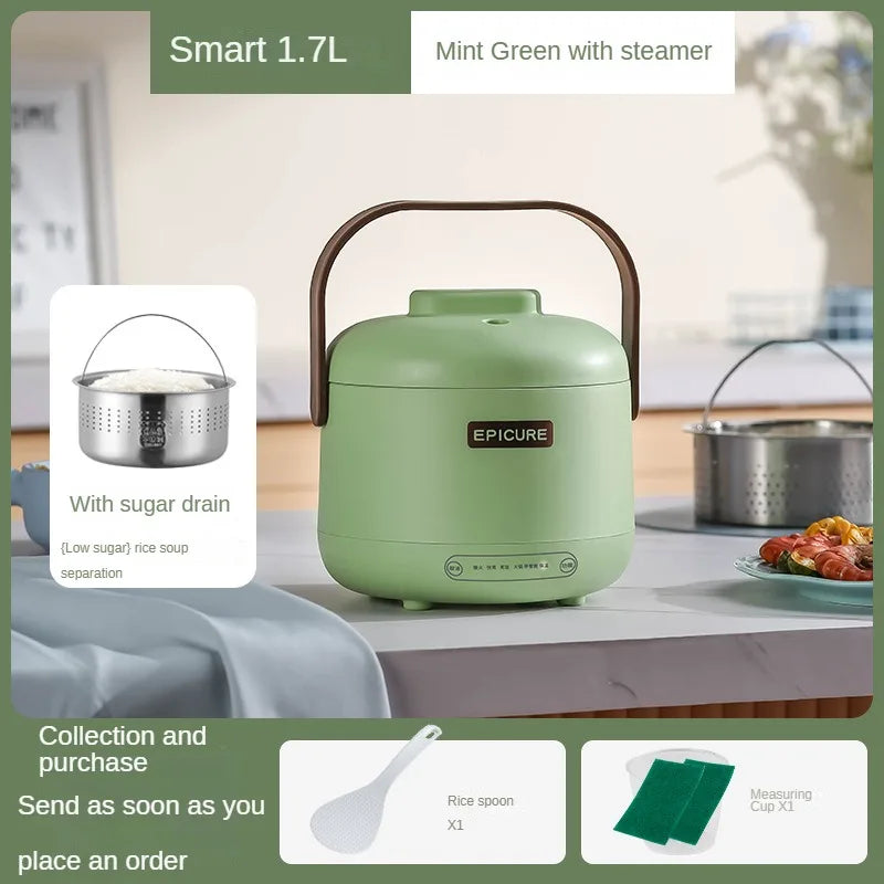 220V Electric Sugar Drained Rice Cooker Home Non-stick Electric Low Sugar Rice Cooker & Sugar draining inner Multi Cooker 1.7L