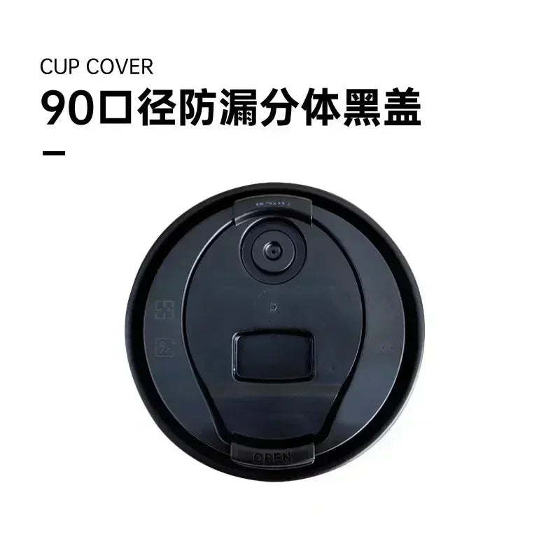 100pcs 90 Caliber Matte Cup Cover Disposable Coffee Milk Tea Take-out Food Packing Cup Lid Leak Proof Clear Plastic Cups Lid