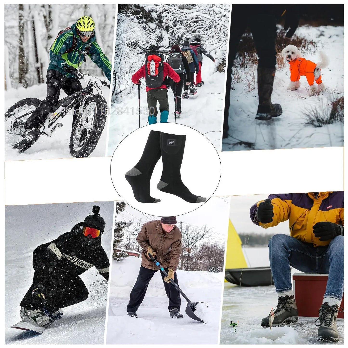 Winter Electric Heating Socks With Battery Box Rechargeable Anti-Cold Men Thermal Heated Foot Warmer Outdoor Camping Ski Sports
