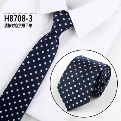 Brand New 2025 Fashion Dot Tie For Mens 8CM Necktie Business Formal Polka Dot Necktie Wedding Gift Orange Blue Red Tie Accessories Gravatas