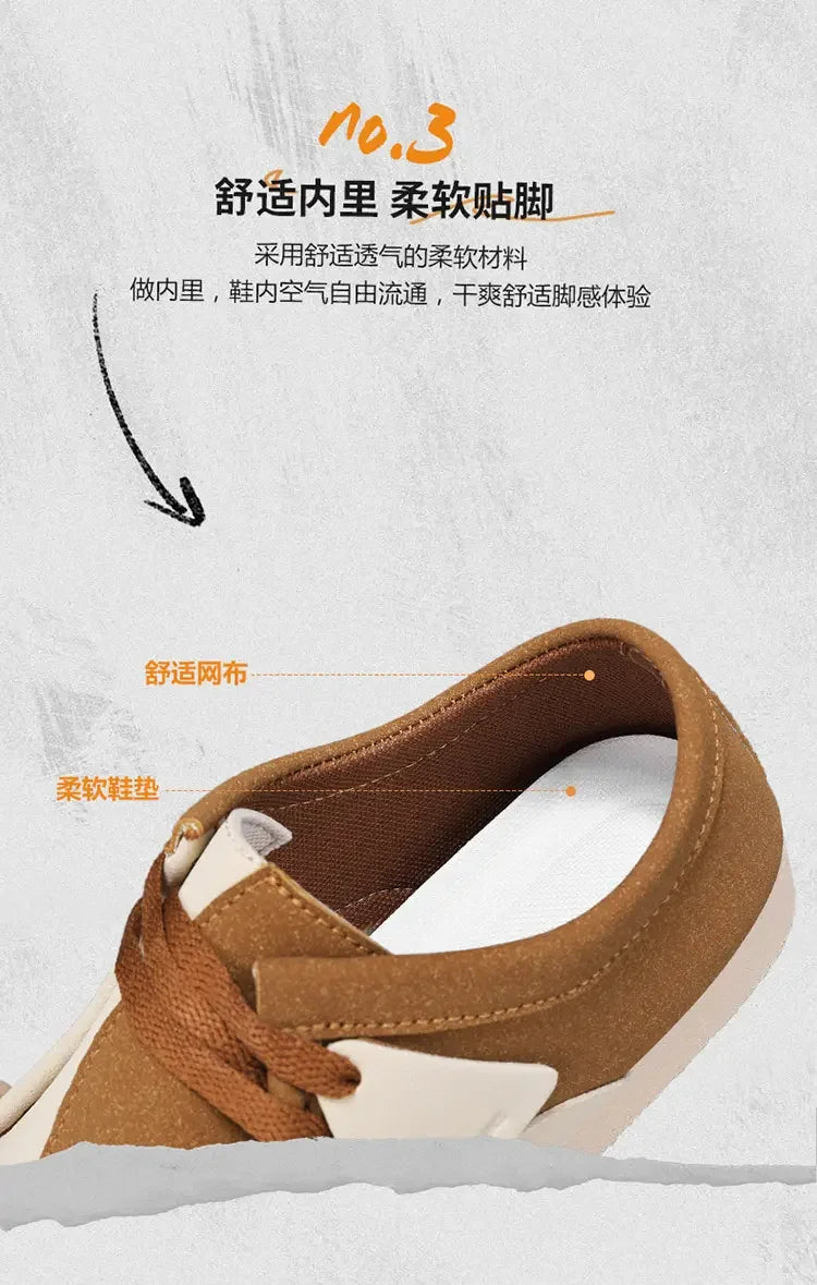 Spring New Retro Trendy One Step Fashion Men's Casual Shoes Outdoor Large Size Versatile Wear resistant Thick soled Men's Shoes