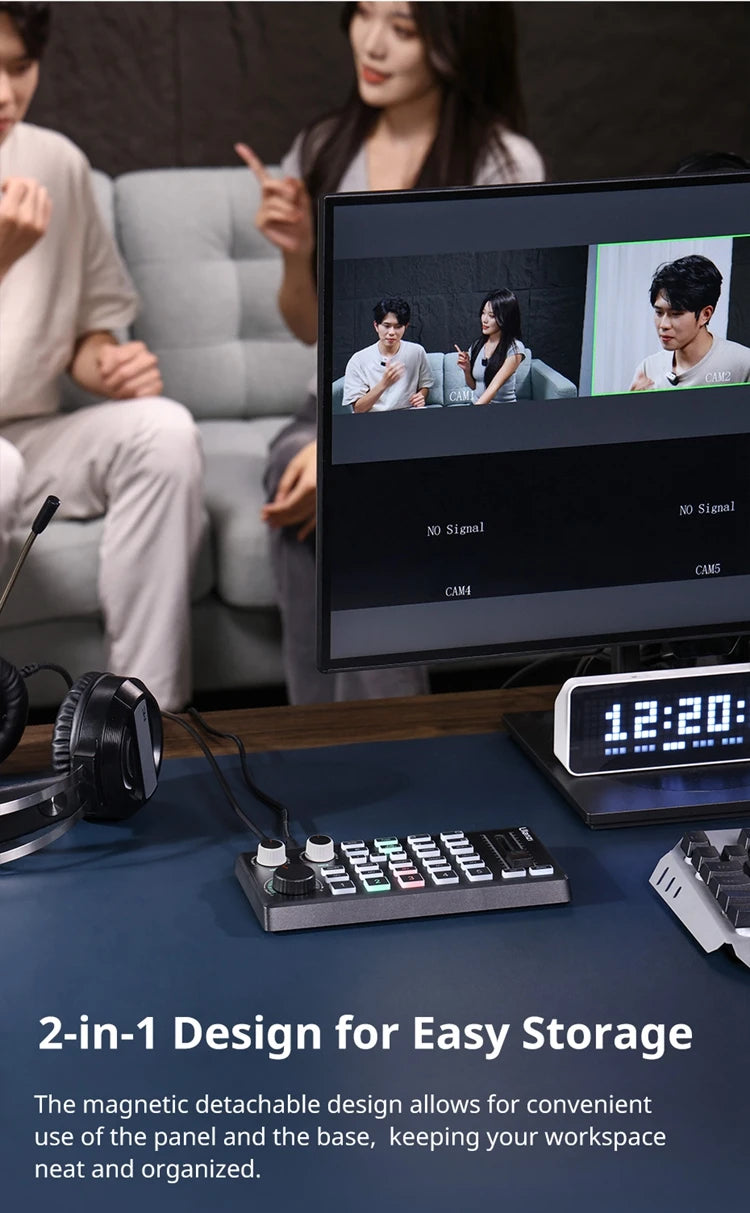 Ulanzi DD02 Live Video Switcher 4 CH HDMI Streaming 4K HD Screen For YUY2 MJPEG Capture Format Live Streaming Tool Video Mixer