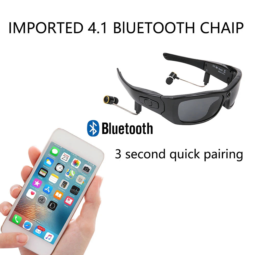 1080P HD Mini Camcorders Glasses Camera Bluetooth Headset Sunglasses Polarized Glasses Camera Cycling Video Glasses Outdoor