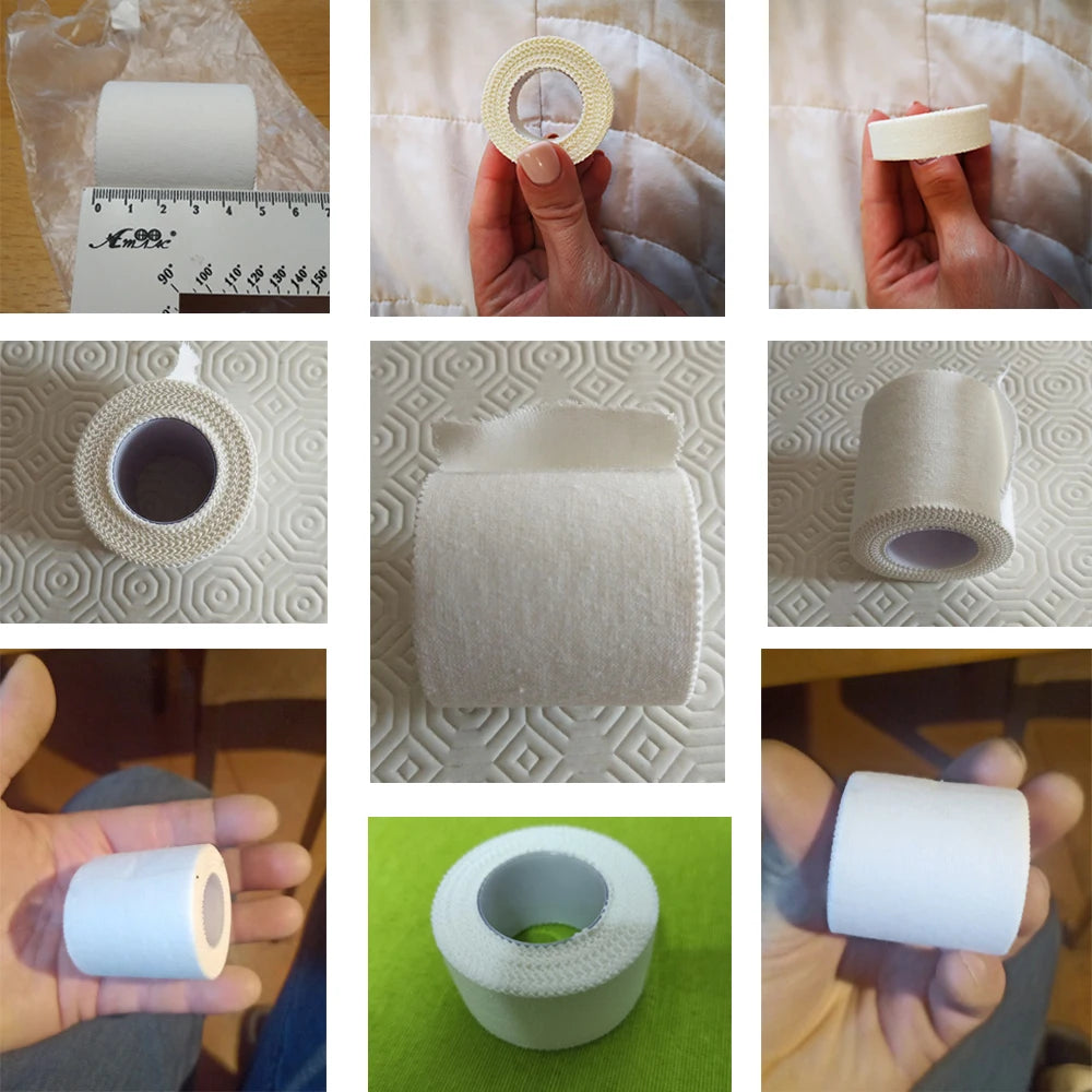 1PC Medical Waterproof Cotton White Premium Adhesive Tape Sport Binding Physio Muscle Elastic Bandage Strain Injury Care Support