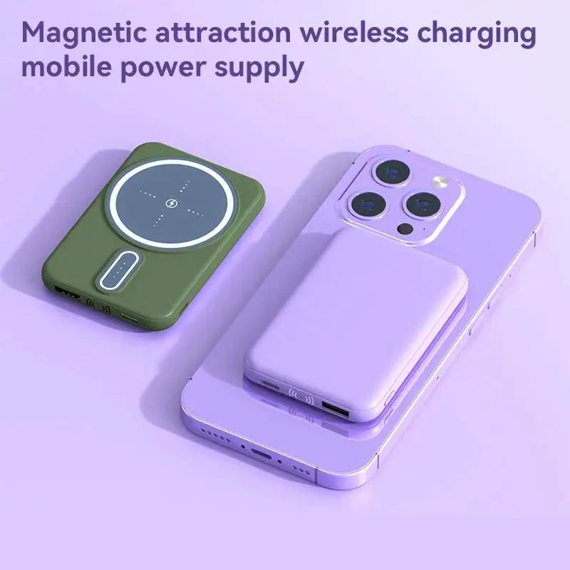 AMAZONY 30000mAh Power Bank Mini Wireless Large Capacity Fast Charge Magnetic Charging For iPhone Xiaomi Magsafe Charge External Battery