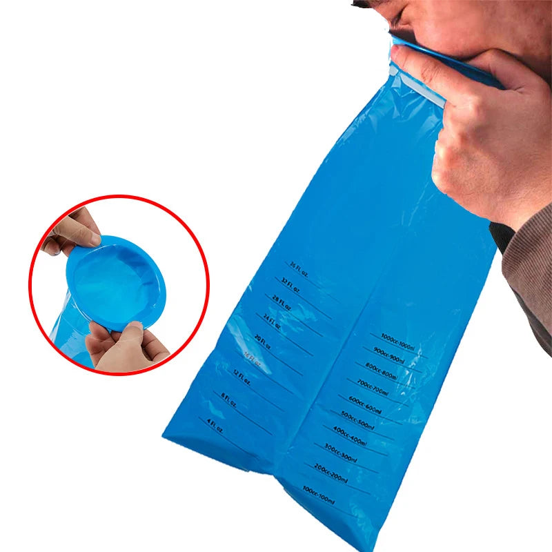 1/50pcs Disposable Sick Bags Travel Car Airplane Motion Sickness Nausea Vomit Cleaning Bag Blue Portable Sick Nets for Hospital
