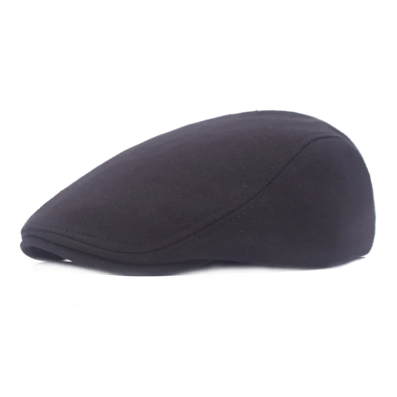 Solid Color Simple Felt Peaked Cap Men Women Flat Newsboy Caps Hip Hop Berets Gorras British Painters Hat Outdoor Sun Hat