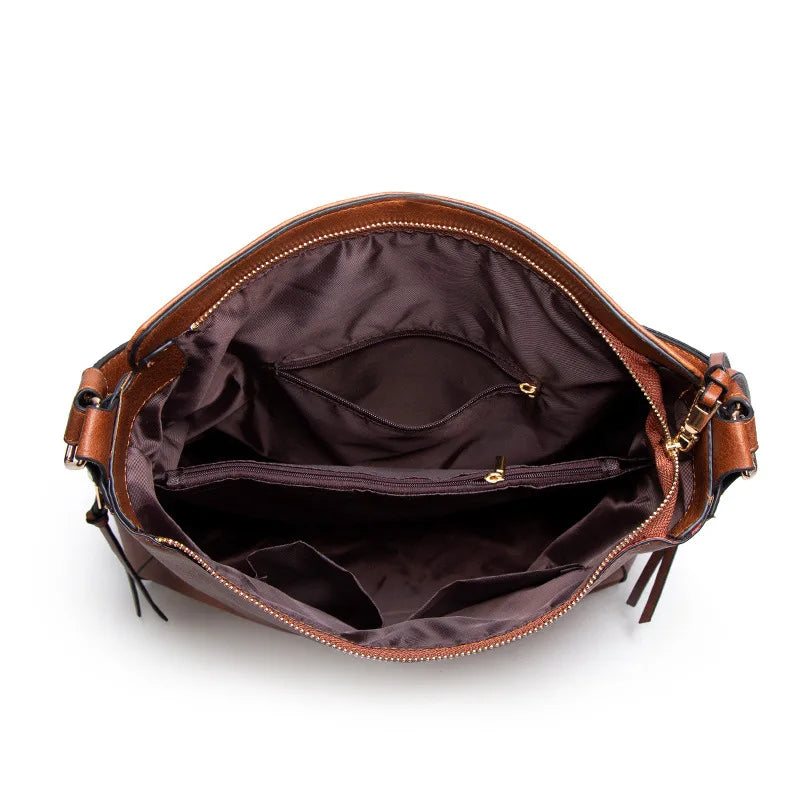 AMAZONY 2024 Fashion Commuter Women's Bags Niche Design Premium Sense HandBag Solid Color Large Capacity Tote Bag PU Leather Shoulder Bags