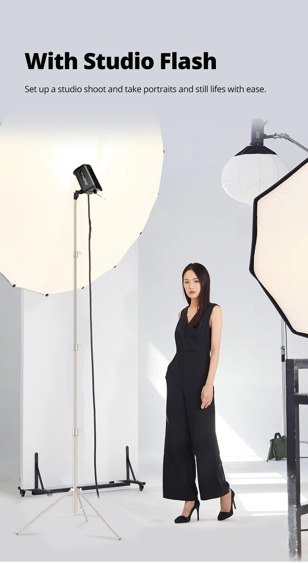 AMBITFUL 4M Stainless Steels Heavy Duty Light Stand Tripod 1/4 and 3/8 Screw Load 10KG for Studio Flash Softbox Continuous Light