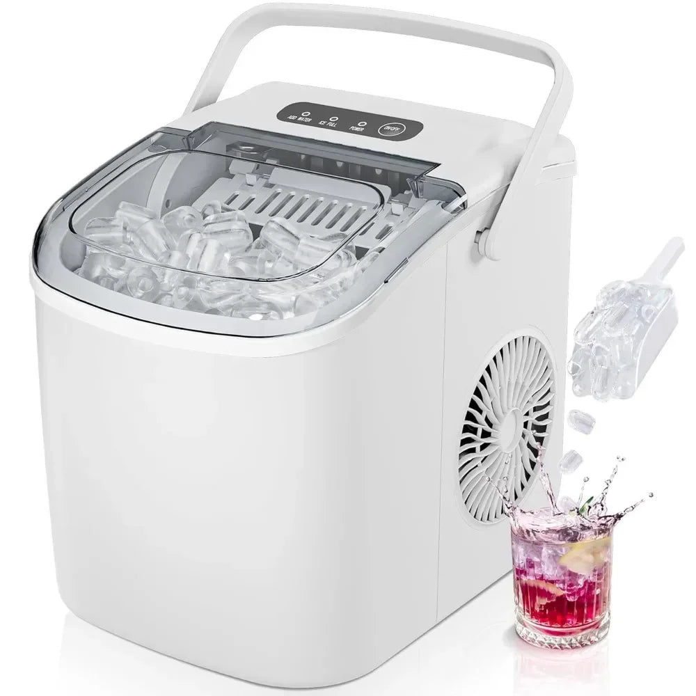 Countertop Ice Maker Machine, 26lbs in 24Hrs, 9 Ice Cubes Ready in 6 Mins, Auto-Cleaning Portable Ice Maker multicoloured