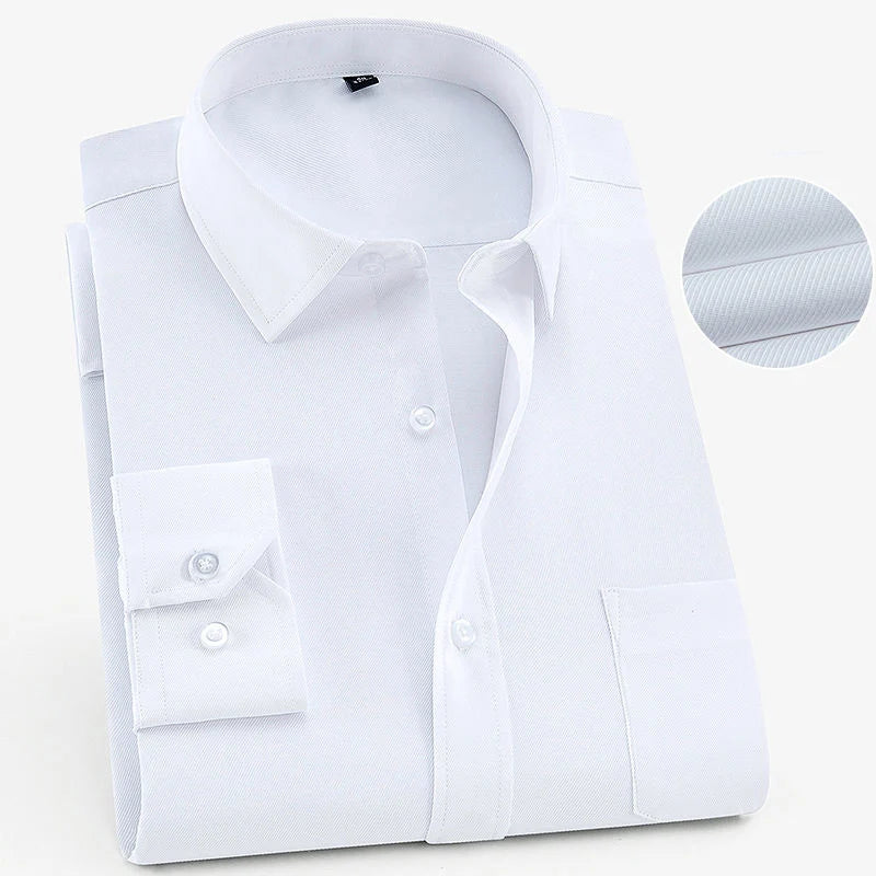 Plus Size 9XL 8XL Men's Business Casual Long Sleeved Shirt Classic Striped Male Social Dress Party Tuxedo Shirts Yellow Purple