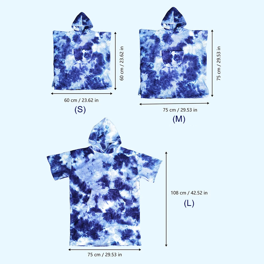 Surf Poncho Customized Towel Water Sports Hooded Robe Microfiber Beach Blanket Bath Swim Towel Wetsuit for Adults Children