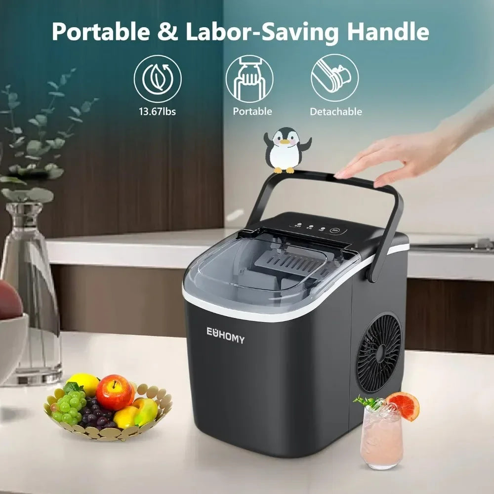 Countertop Ice Maker Machine, 26lbs in 24Hrs, 9 Ice Cubes Ready in 6 Mins, Auto-Cleaning Portable Ice Maker multicoloured