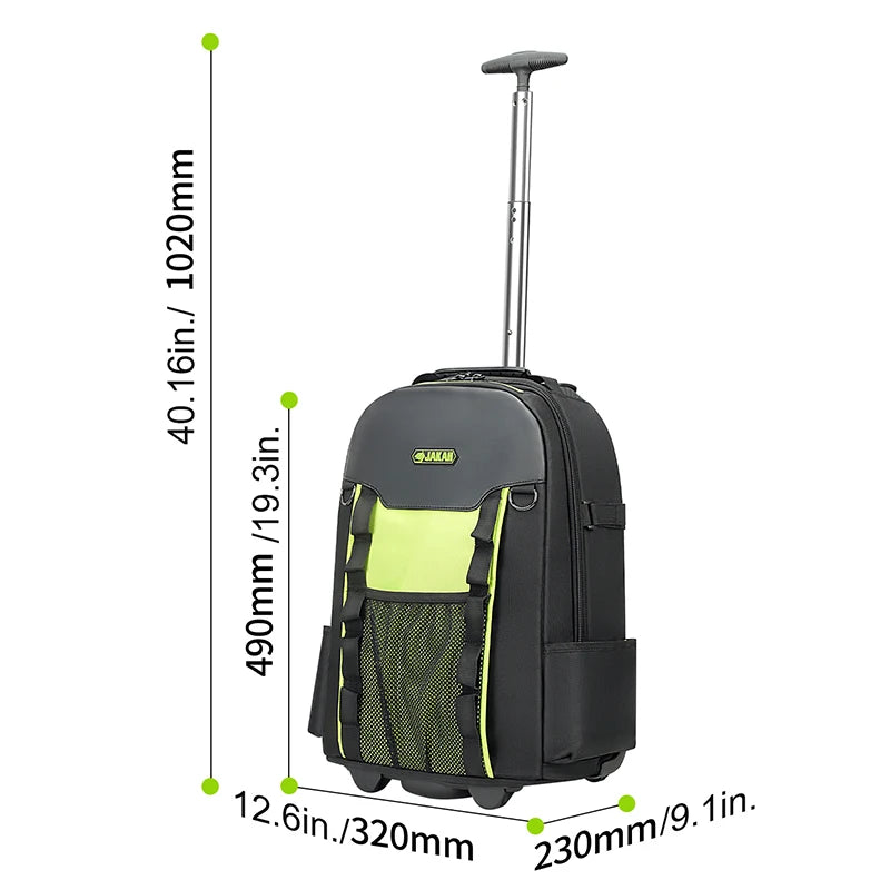 Tool Bag on Wheels Men's Trolley Tool Backpack Large Capacity Tool Bags For Electrician