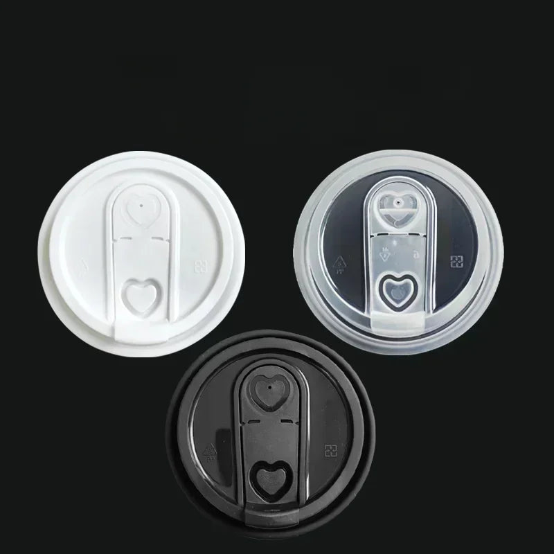 100pcs 90 Caliber Matte Cup Cover Disposable Coffee Milk Tea Take-out Food Packing Cup Lid Leak Proof Clear Plastic Cups Lid