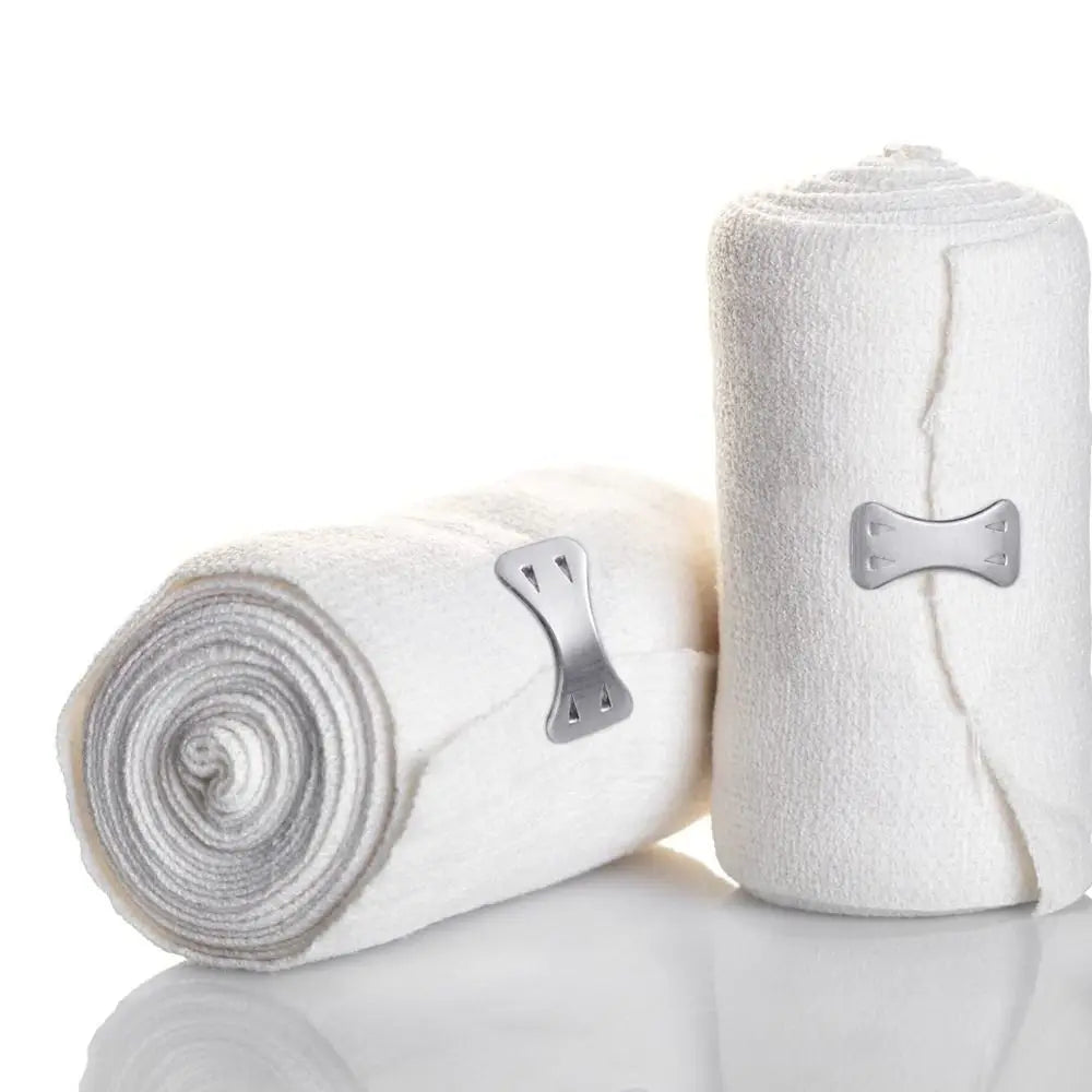 10Pcs Aluminium Polyester Elastic Bandage Clips Elastic White Brown Silver Replaceable Bandage Replacement Clip