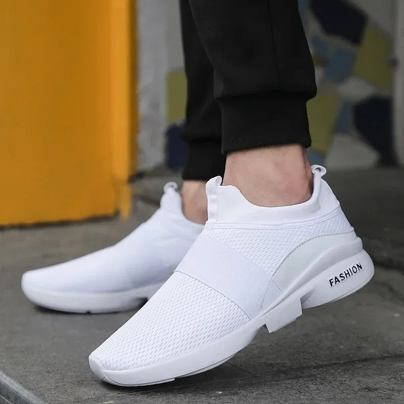 2025 Men Casual Shoes Sneakers Fashion Loafers Comfortable Mesh Mens Shoes Footwear Lightweight Walking Shoes White Size 46 Big Big SALES Now