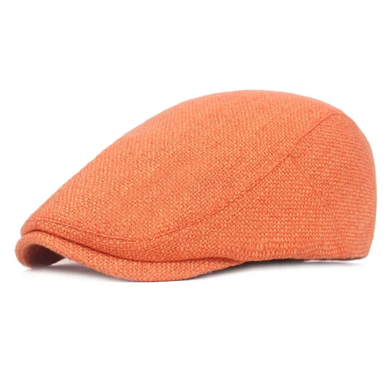 2025 Retro Men's Hats Cotton Visors Herringbone Flat Caps Casual Artist Peaked Cap Gorras