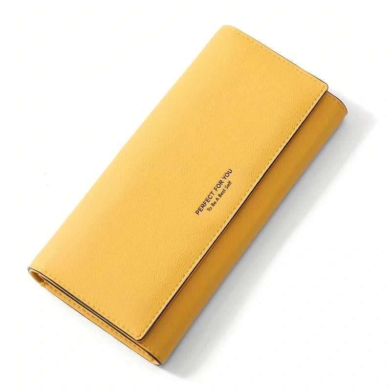2024 New Simple Women Leather Wallet Designer Clutch Female Long Wallets Ladies Purses Strap Money Clip Card Holder Carteras