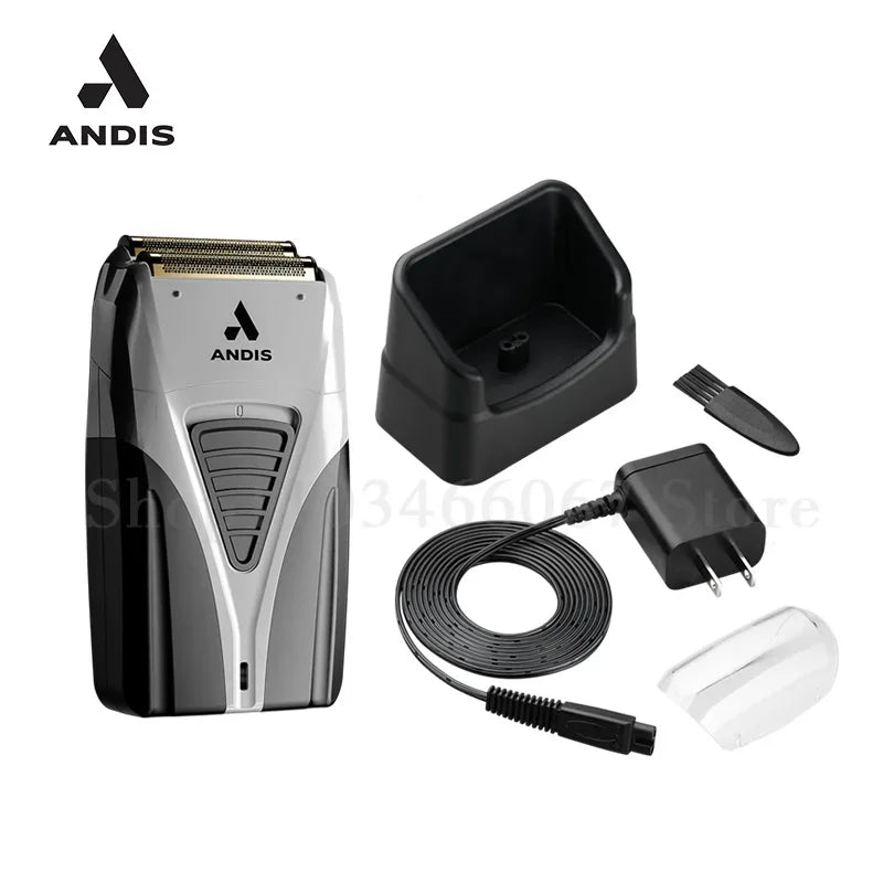 Original Andis Profoil Lithium Plus 17255 Barber Hair Cleaning Electric Shaver For Men Beard Stubble Razor Titanium Foil Shaver
