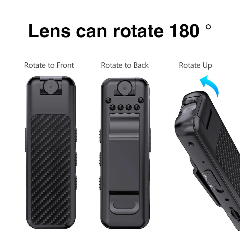 1080P Multifunctional Portable Law Enforcement Recorder, Back Clip Portable DVR, Outdoor Micro Camera, Video & Recording