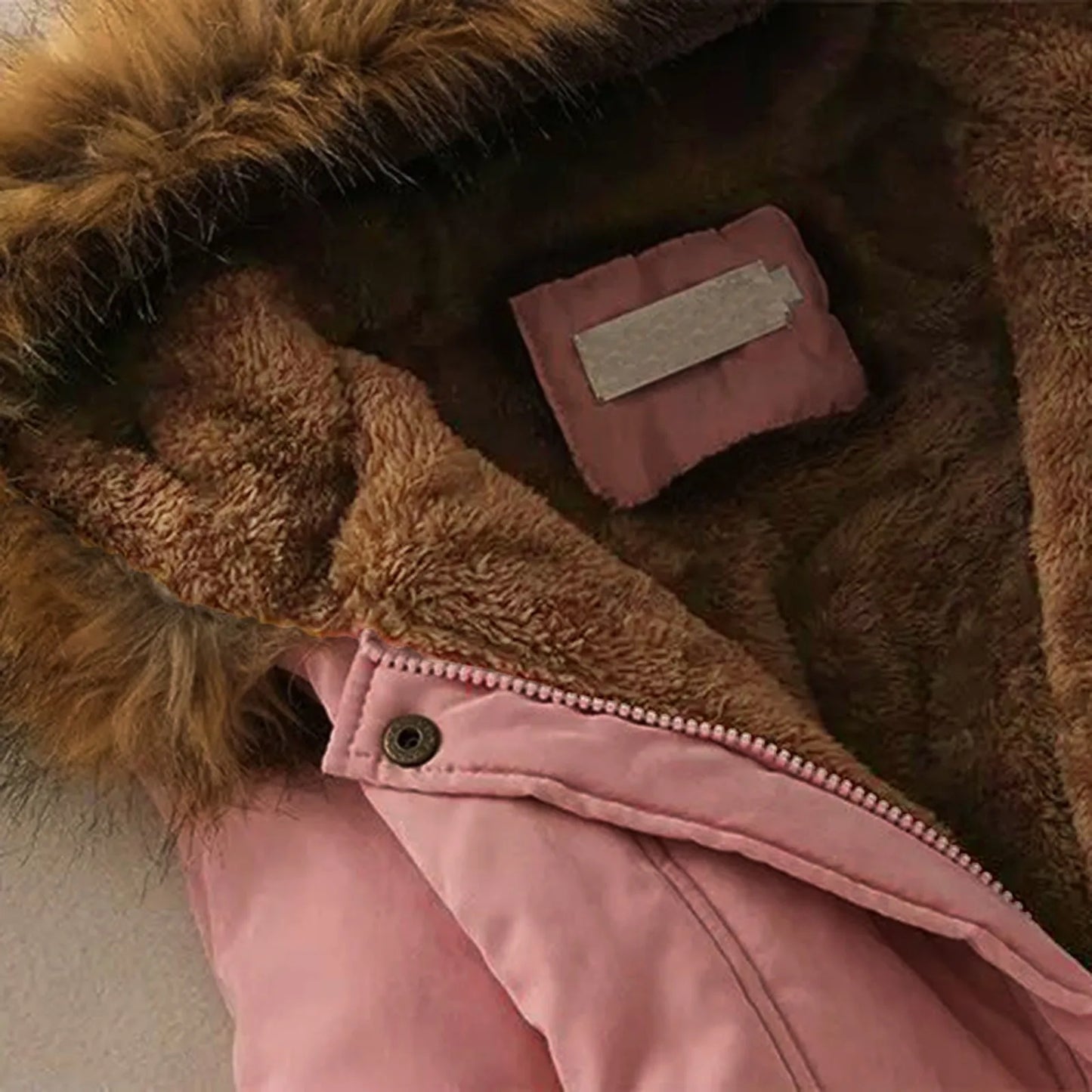 Women Autumn Winter Warm Fur Hooded Parkas Thick Cotton Slim Padded Coat Casual Vintage Streetwear Oversized Overcoat Jackets