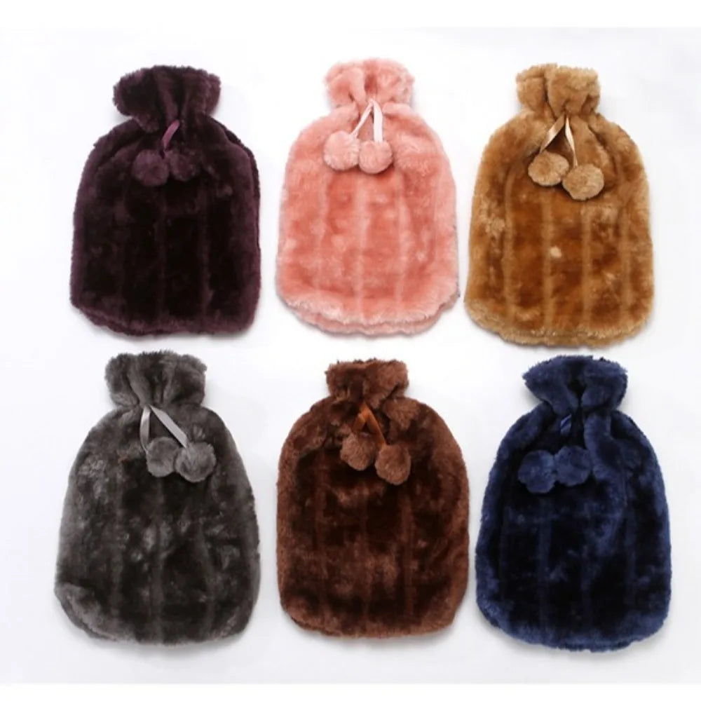 Removable Hot Water Bottle Cover Explosion Proof Leak-proof Plush Covering Portable and Reusable Cold-proof Hand Feet Warmer