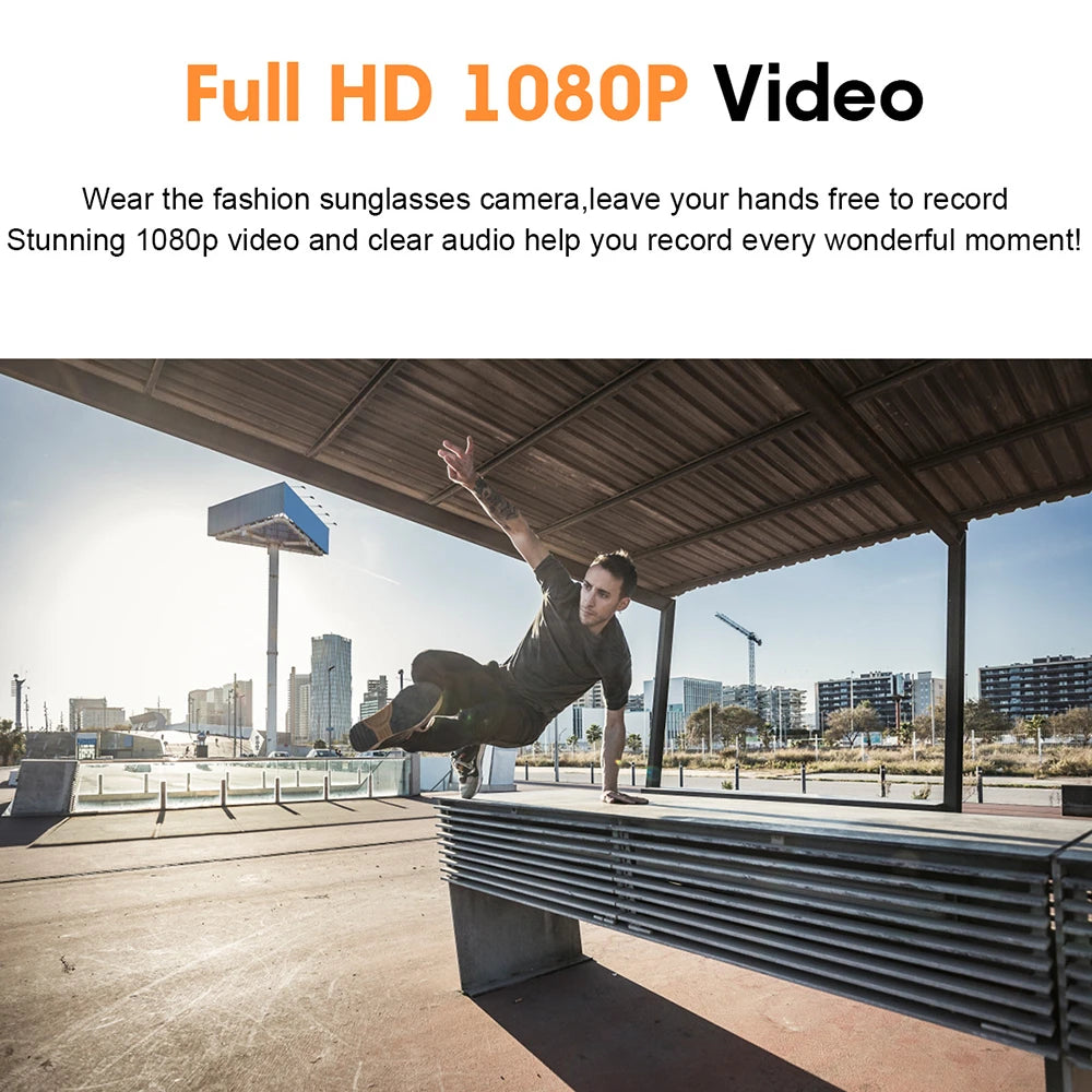 1080P HD Mini Camcorders Glasses Camera Bluetooth Headset Sunglasses Polarized Glasses Camera Cycling Video Glasses Outdoor