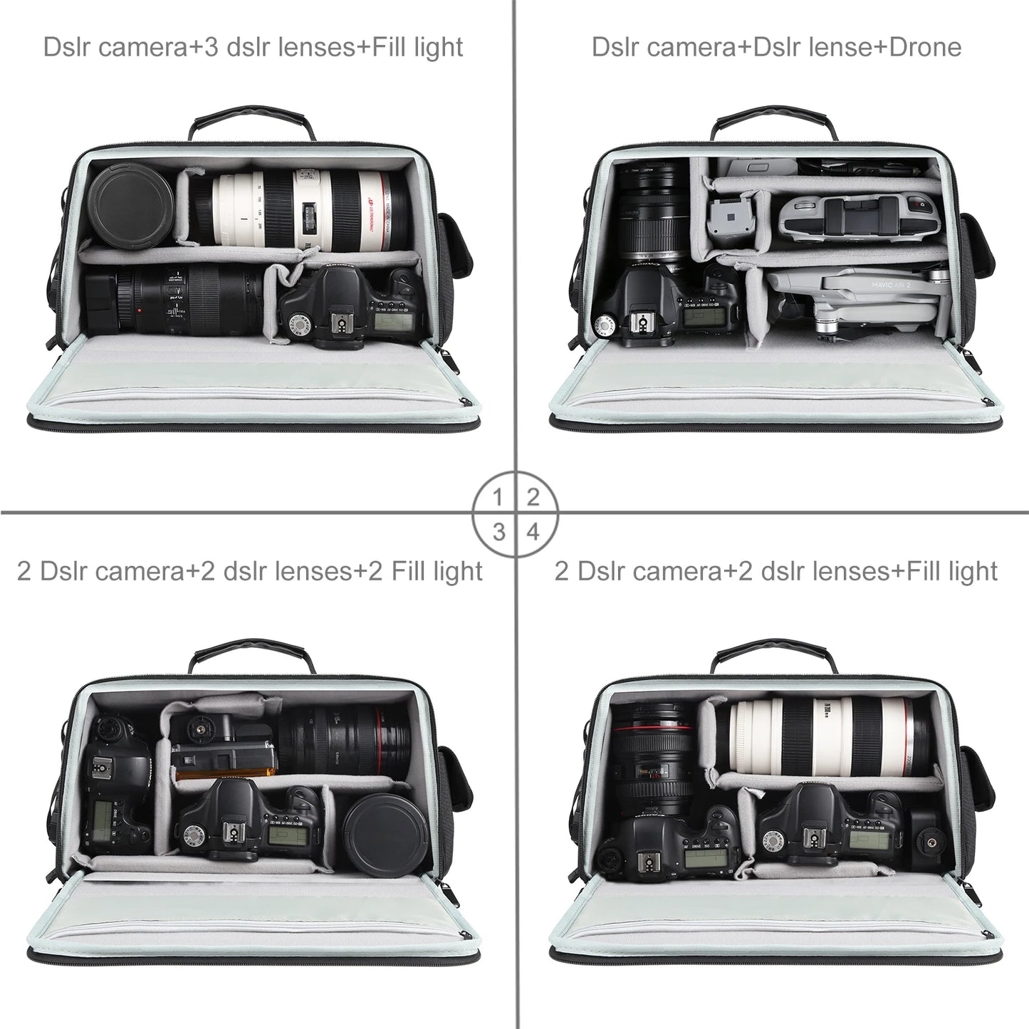 PULUZ Portable Camera Bag Crossbody Shoulder Digital Storage Lens Bag