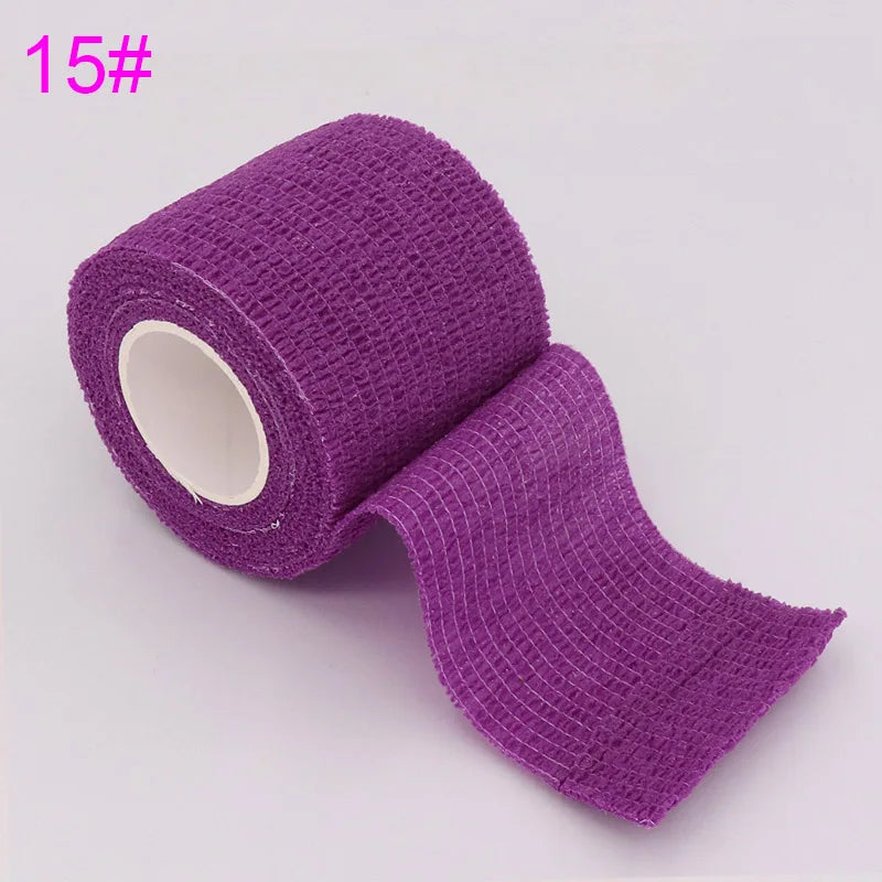1 Roll 2.5/5/10cm Sport Bandage Self-adhesive Breathable Elastic Bandages for Sports Fixing Finger Wrist Leg Non-woven Bandage
